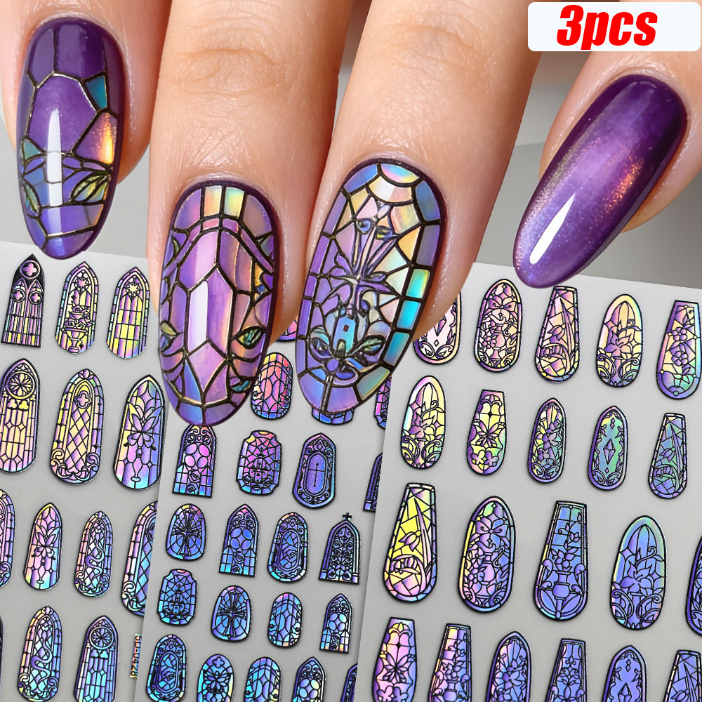 Nail Art Van Gogh - 5D Sparkly Retro Glass Fragment Nail