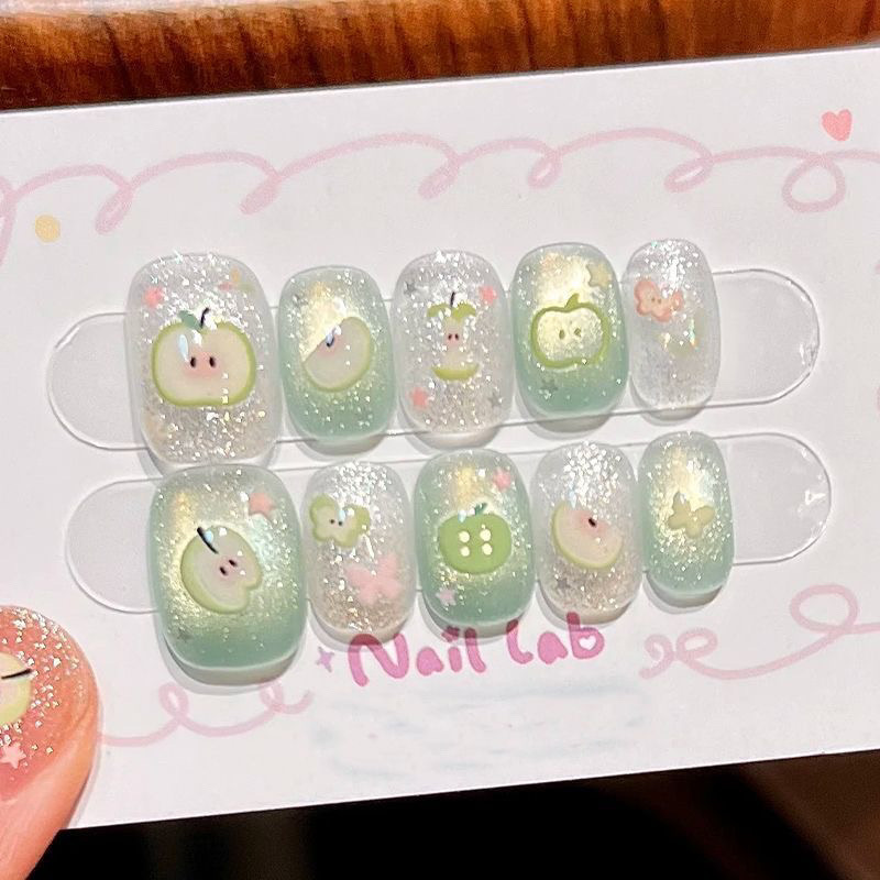 Nail Art Fake - 10pcs Handmade Cute Fake Nail Tip