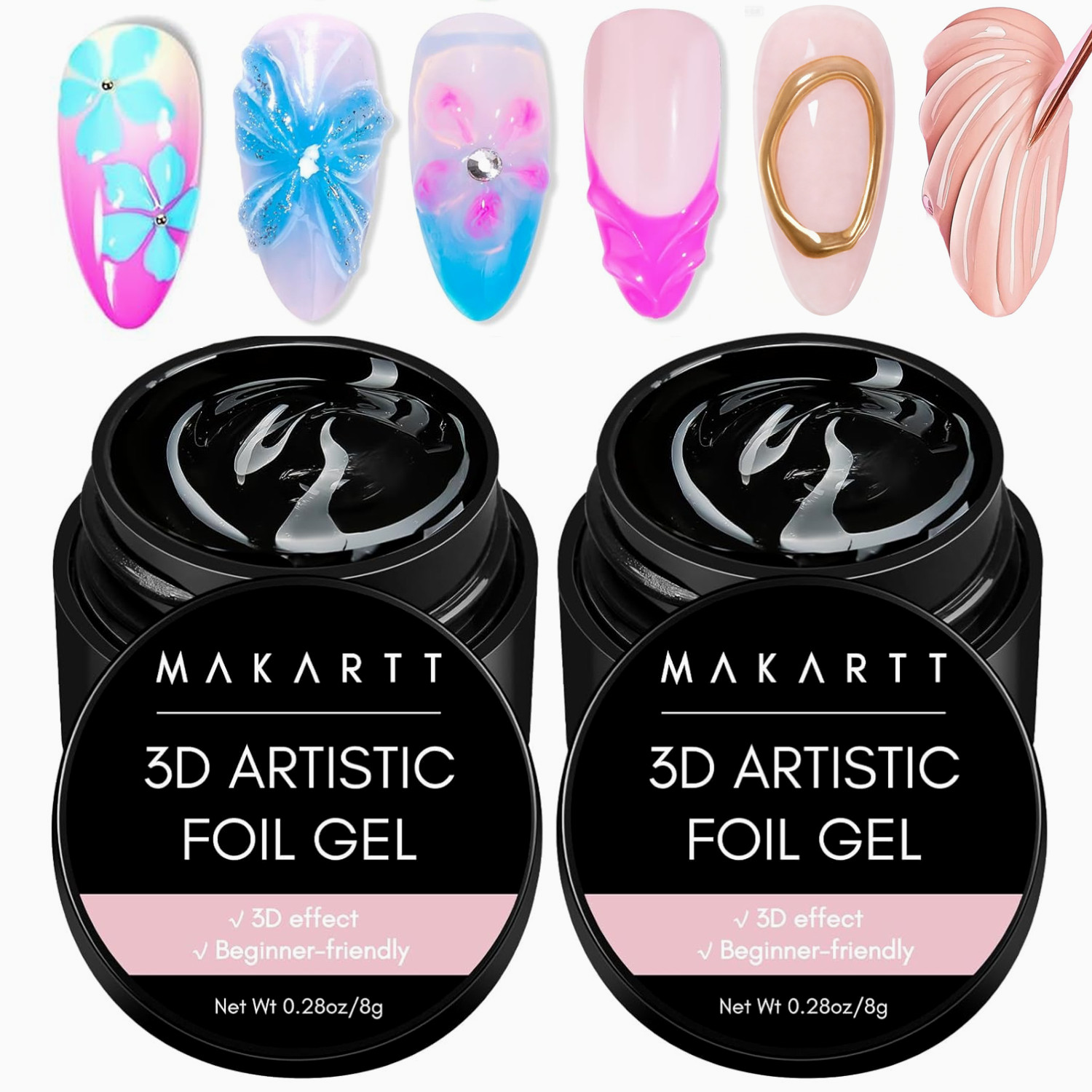 Nail Foil Transfer - Makartt 3D Nail Gel 8ml Nail