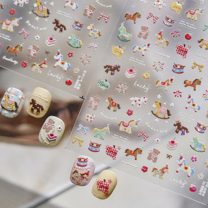 Nail Art For Men - 【F2-MAX111】Cartoon Colorful Pony Nail Art Stickers