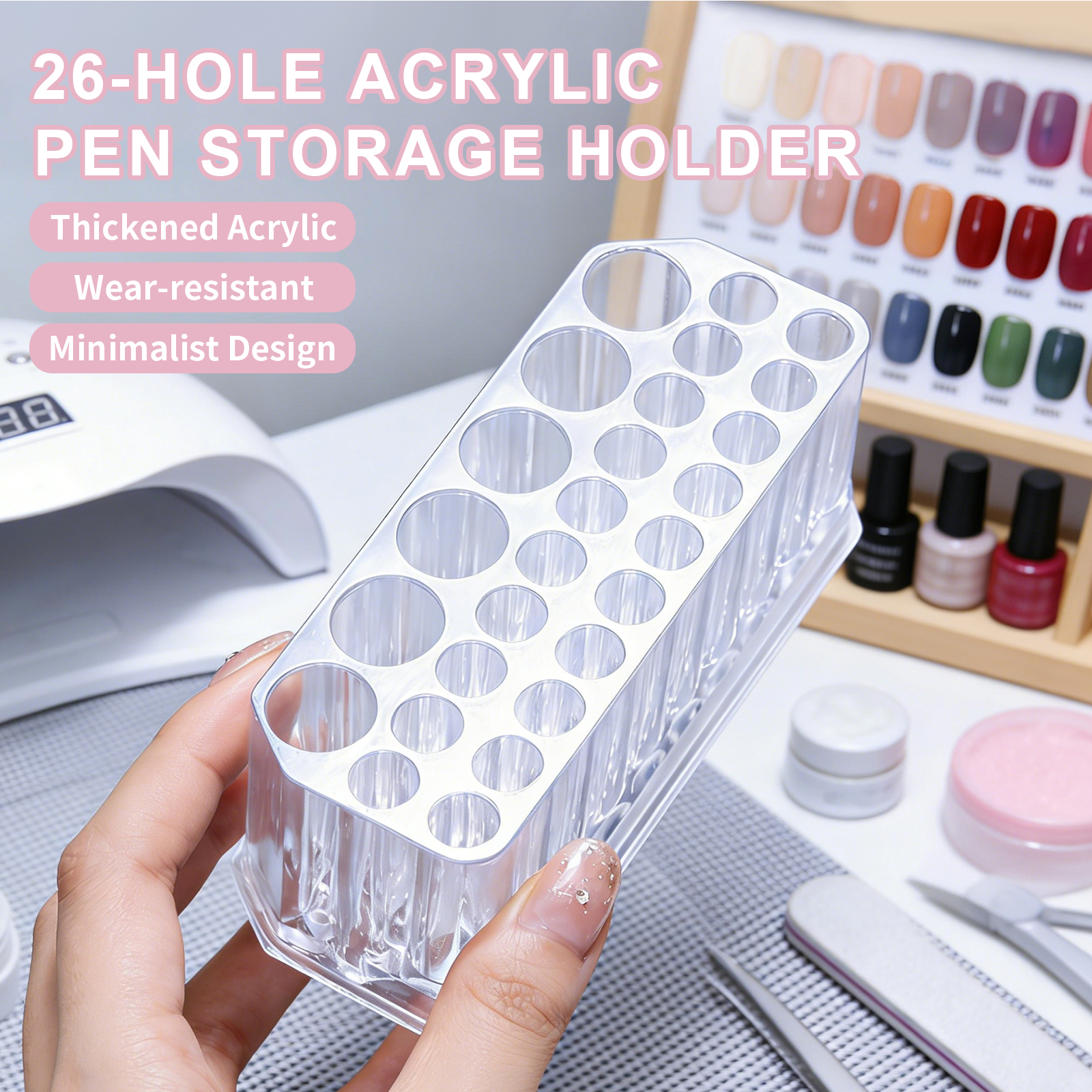 Nail Art Vector - Transparent 26 Holes Acrylic Nail Brushes