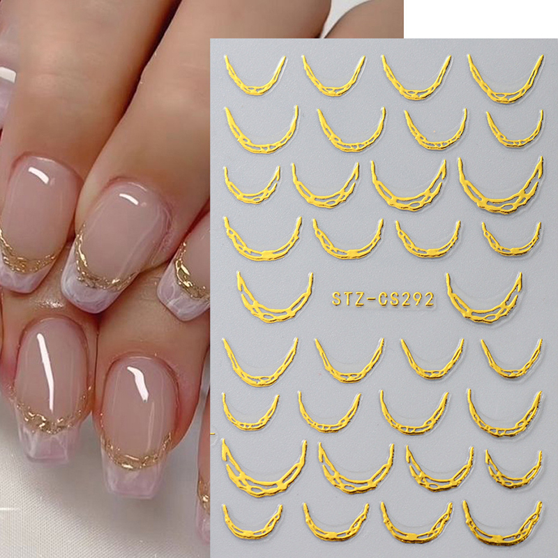 Nail Art Chrome - Metallic Silver Chrome Line Nail Stickers