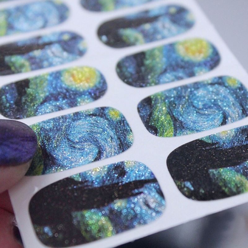 Nail Art Van Gogh - 14Tips/Sheet Nail Wraps Van Gogh's Sky