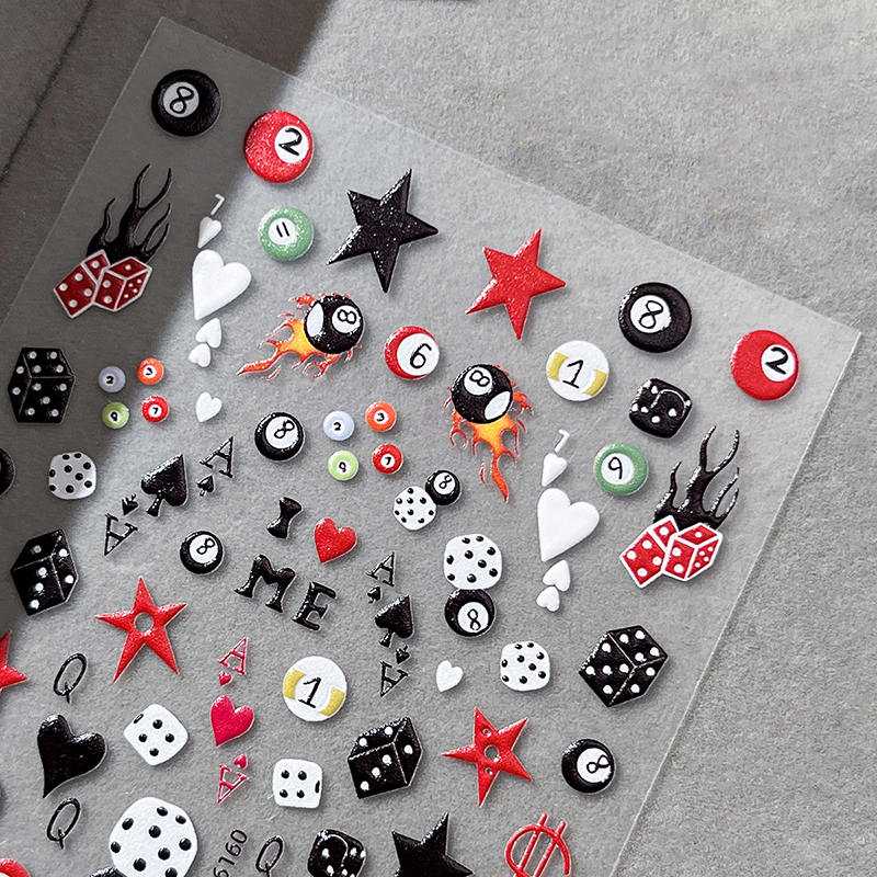 Nail Art Van Gogh - 3D Embossed Cherry Nail Art Stickers