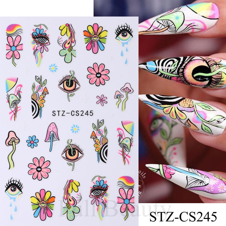 9pcs Evil Eye Flower Nail Stic – Nail Art Van Gogh Bewertung und Preis
