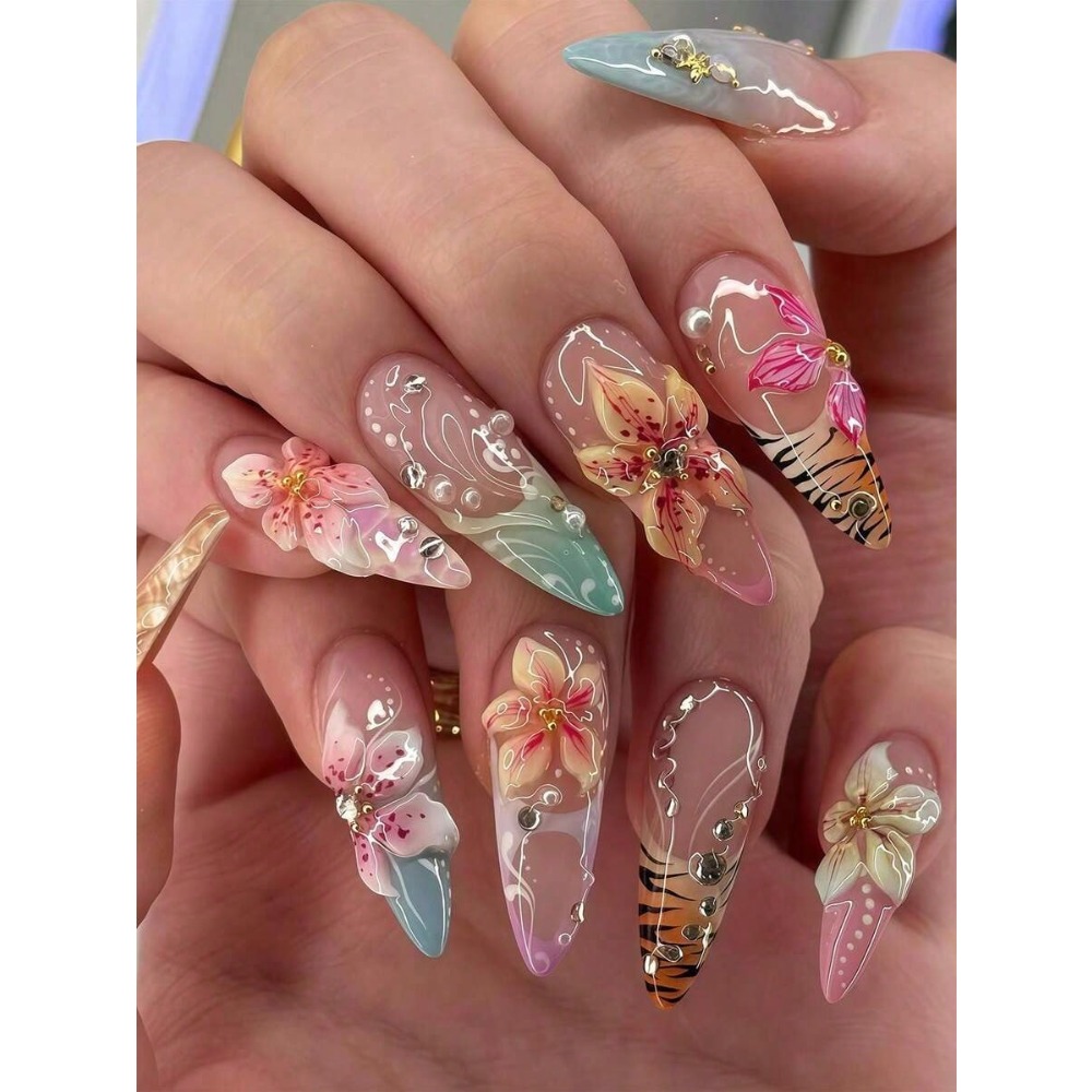 24pcs Western Style Almond Sha – Nail Art Ombre Bewertung und Preis