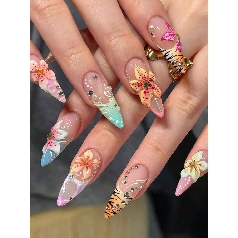 24pcs Western Style Almond Sha – Nail Art Ombre Bewertung und Preis
