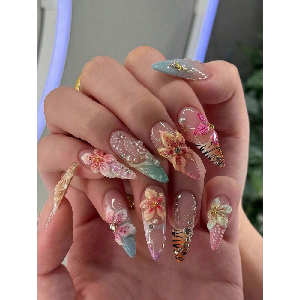 24pcs Western Style Almond Sha – Nail Art Ombre Bewertung und Preis