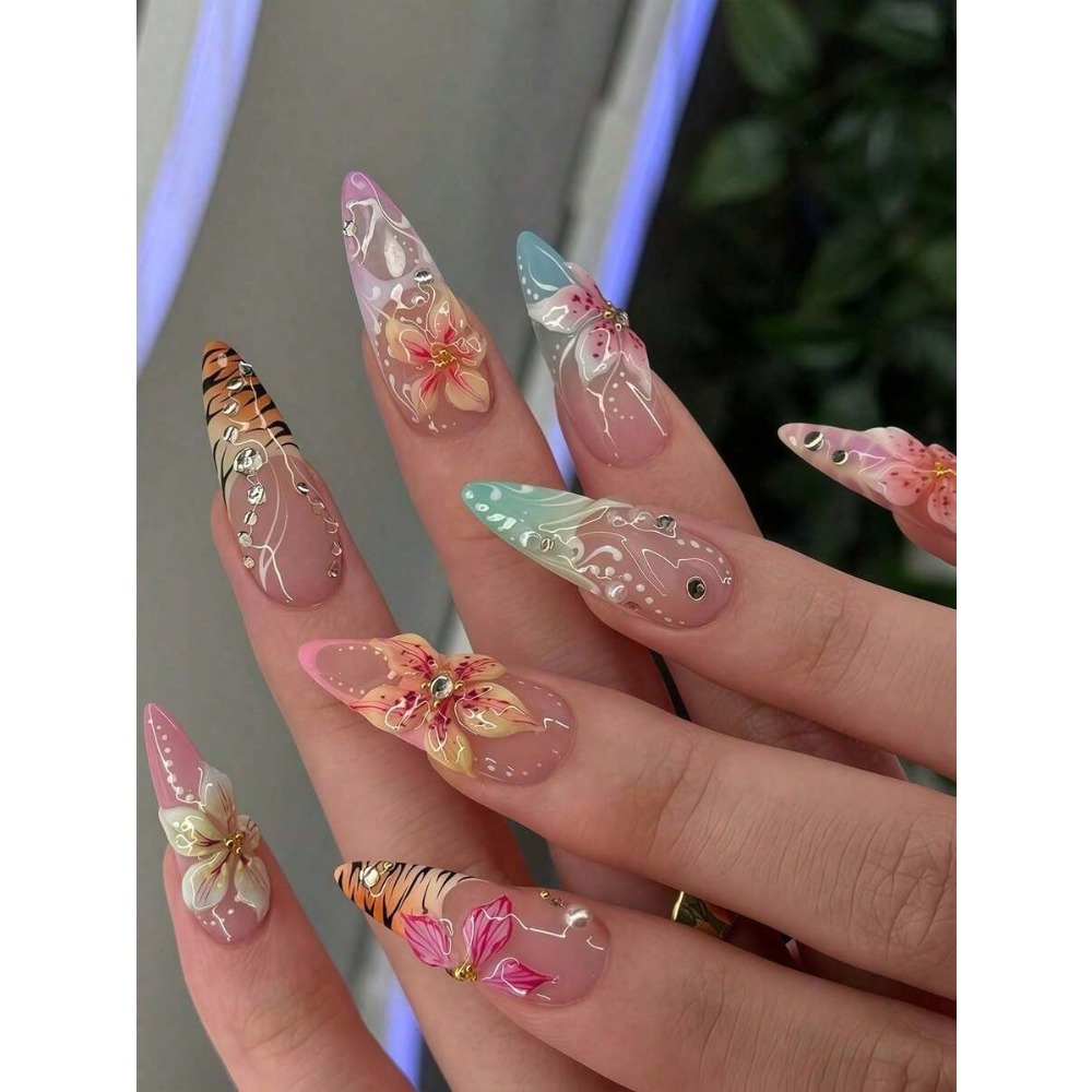 24pcs Western Style Almond Sha – Nail Art Ombre Bewertung und Preis