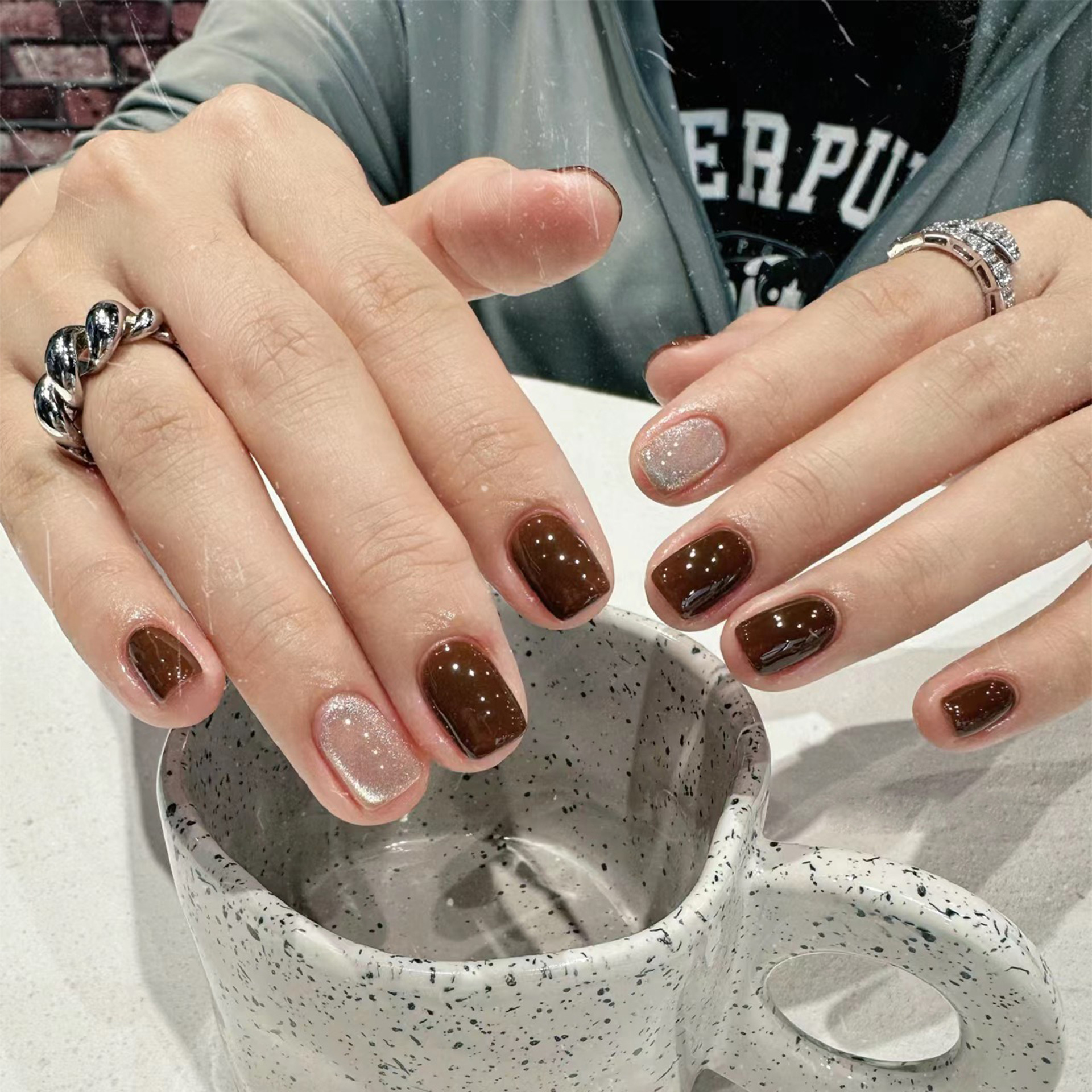 24Pcs Caramel Brown Ombre Glit – Nail Art Ombre Bewertung und Preis