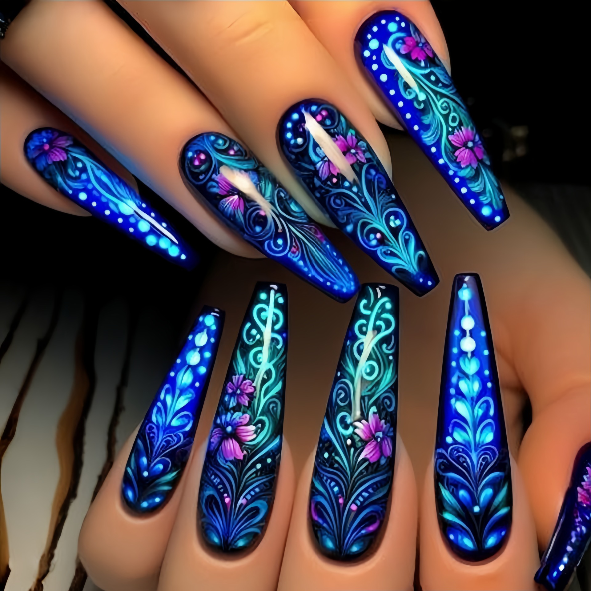 24pcs/set Medium long fake nai – Nail Art Fake Bewertung und Preis