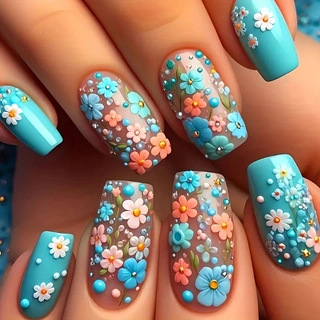 24pcs/set Medium long fake nai – Nail Art Fake Bewertung und Preis