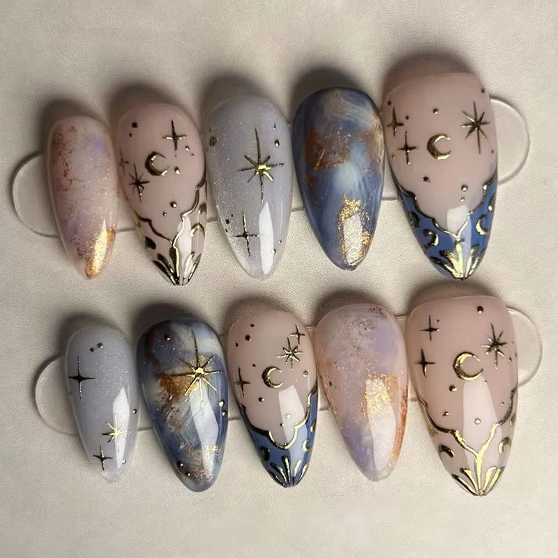 24Pcs Short Almond Nails Set F – Nail Art Ombre Bewertung und Preis