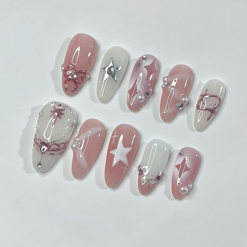 24Pcs Short Almond Nails Set F – Nail Art Ombre Bewertung und Preis