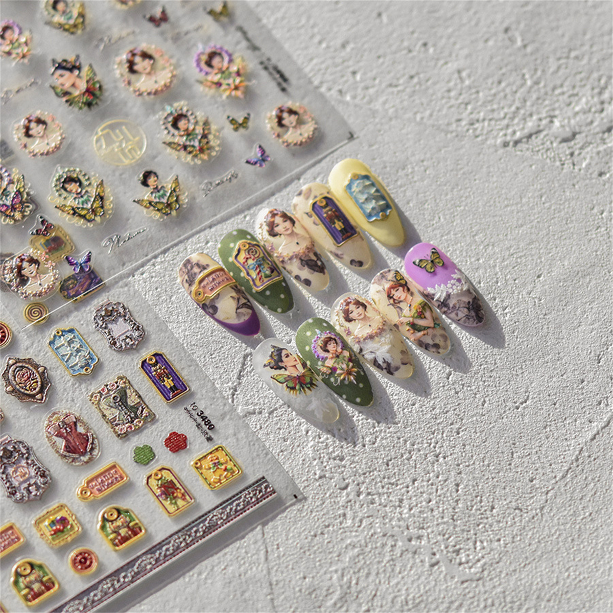 1pcs 5D 2024New English Retro  – Nail Art Van Gogh Bewertung und Preis