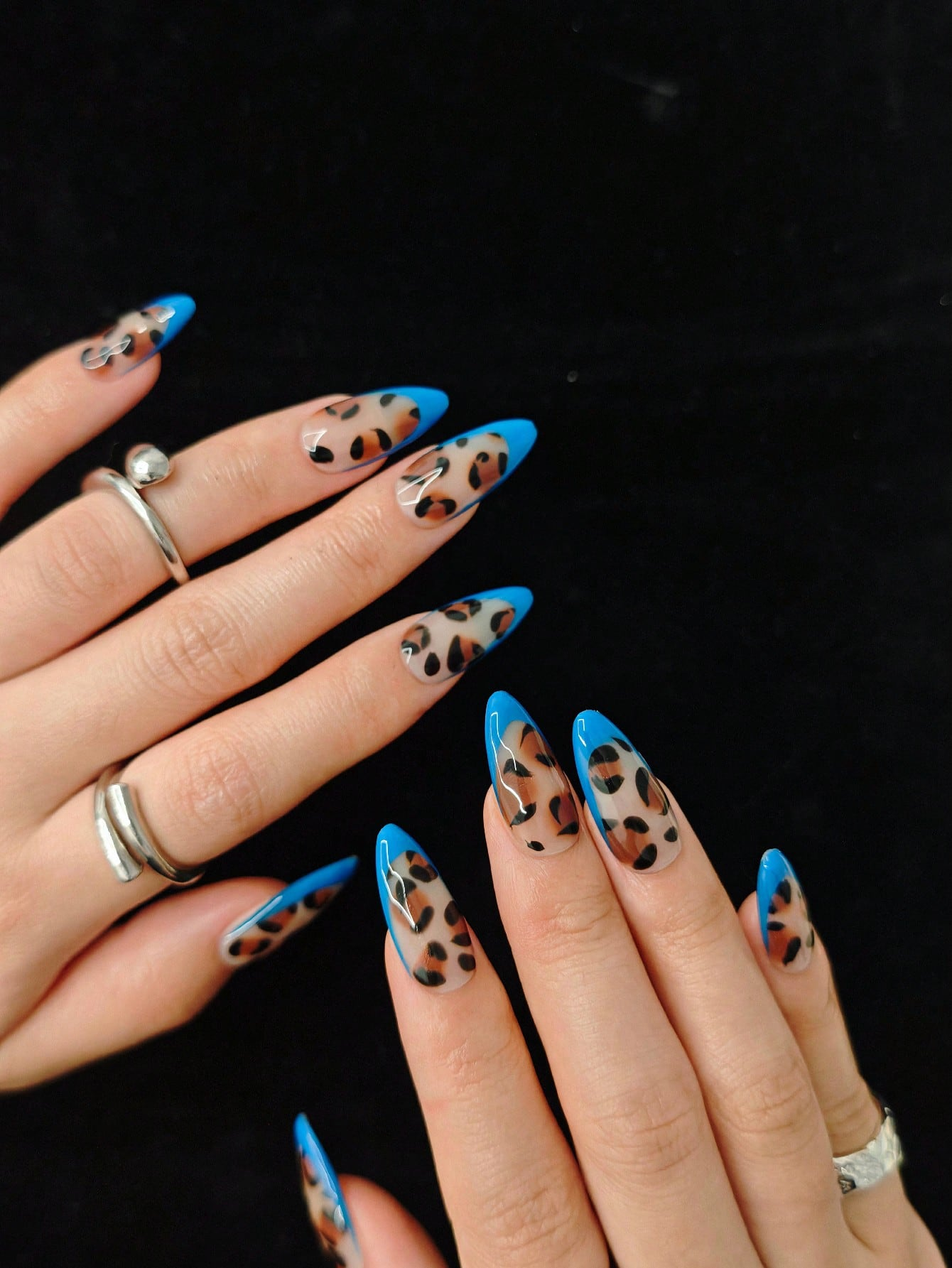 10pcs Handmade Blue French Leo – Nail Art Fake Bewertung und Preis