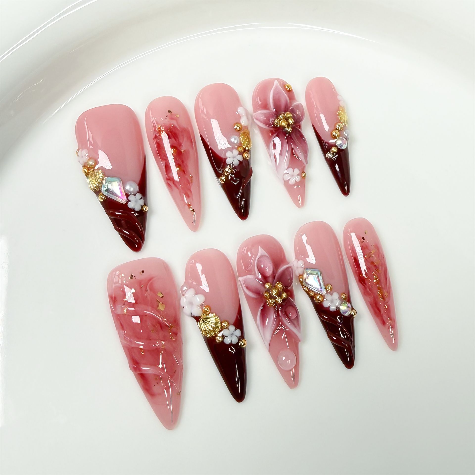 10Pcs Retro Long Stiletto Fake – Nail Art Fake Bewertung und Preis