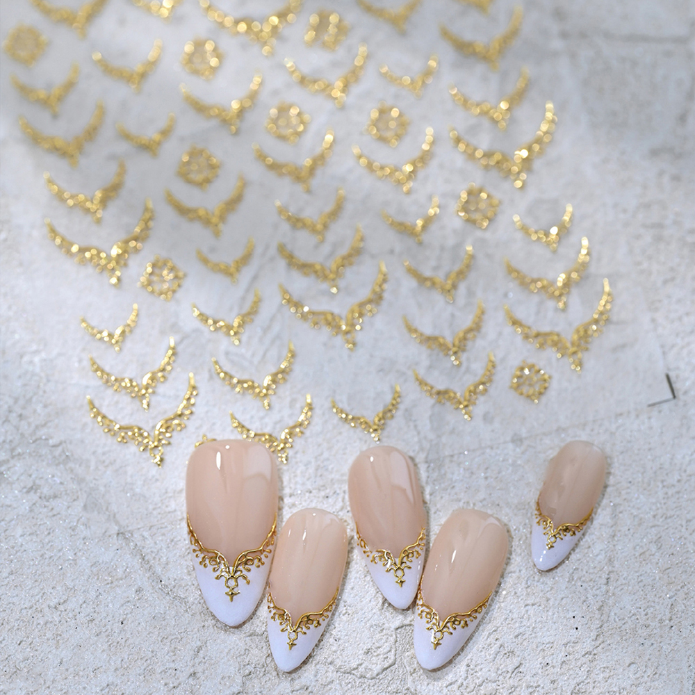 3D Gold Stamping V-Shaped Fren – Nail Art Chrome Bewertung und Preis