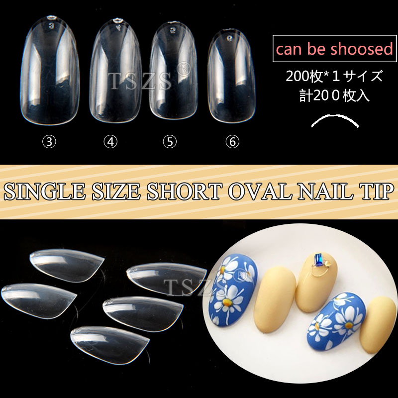 TSZS 200pcs Short Medium Oval  – Nail Art Vector Bewertung und Preis