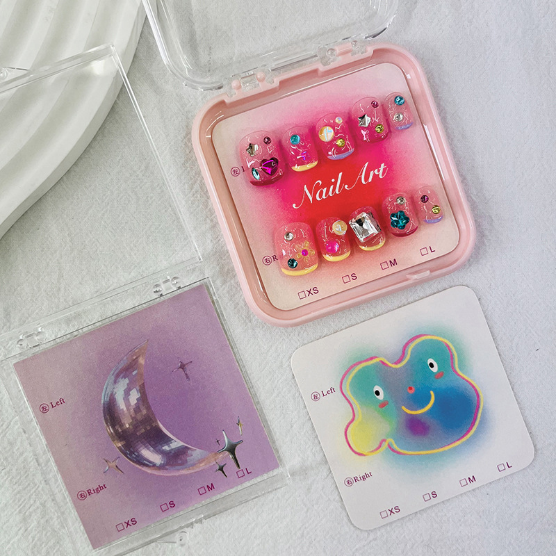 50Pcs 6.5x6.5cm 8x8cm Press On – Nail Art Vector Bewertung und Preis
