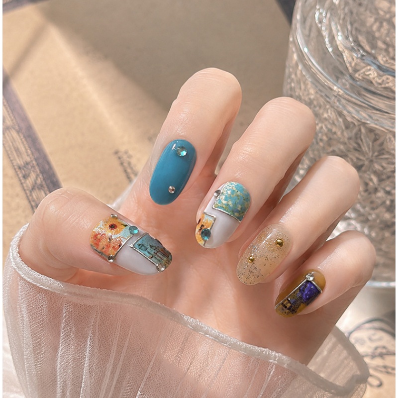 Retro Gold Stamped Frame Oil P – Nail Art Van Gogh Bewertung und Preis
