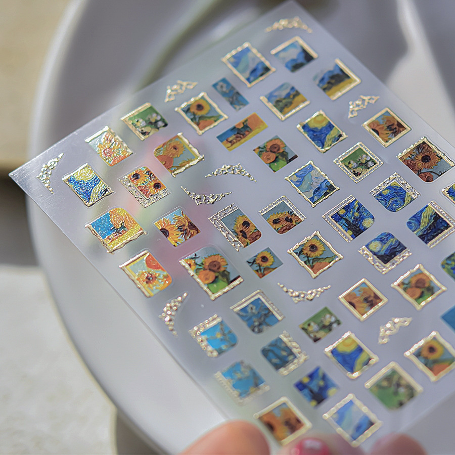 Retro Oil Painting Hot Stampin – Nail Art Van Gogh Bewertung und Preis