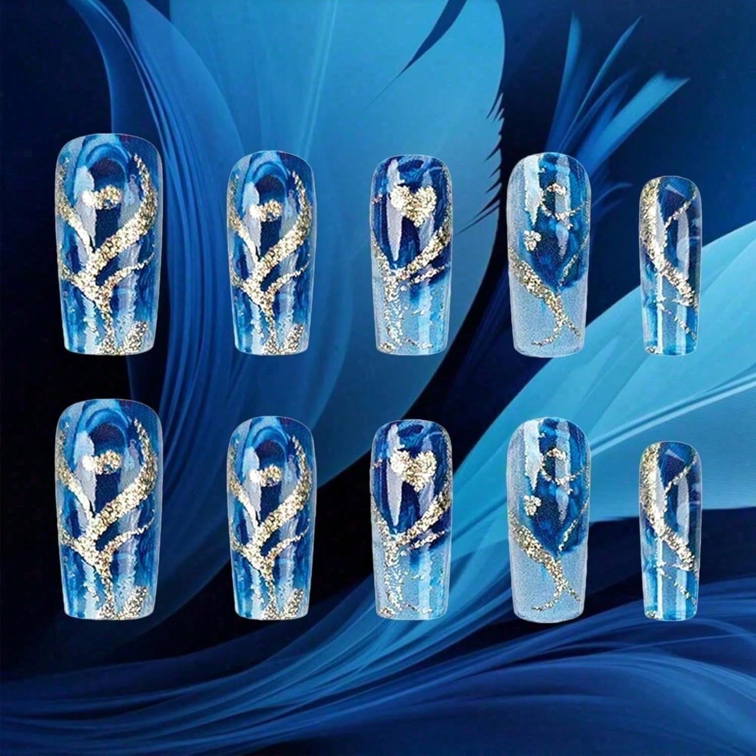 Gold Curve Sea Wave Press On N – Nail Art Ombre Bewertung und Preis