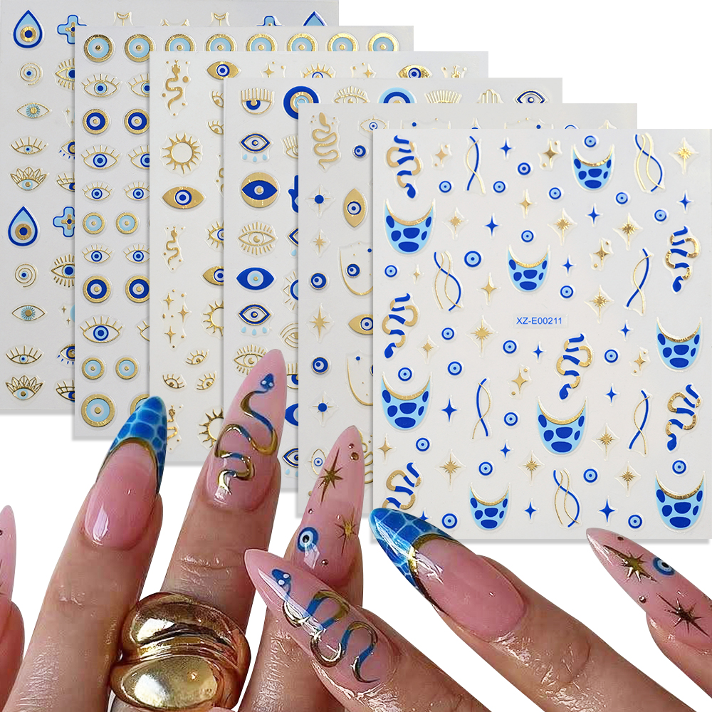 1pc 3D Eyes/Stars/Snake Design – Nail Art Van Gogh Bewertung und Preis