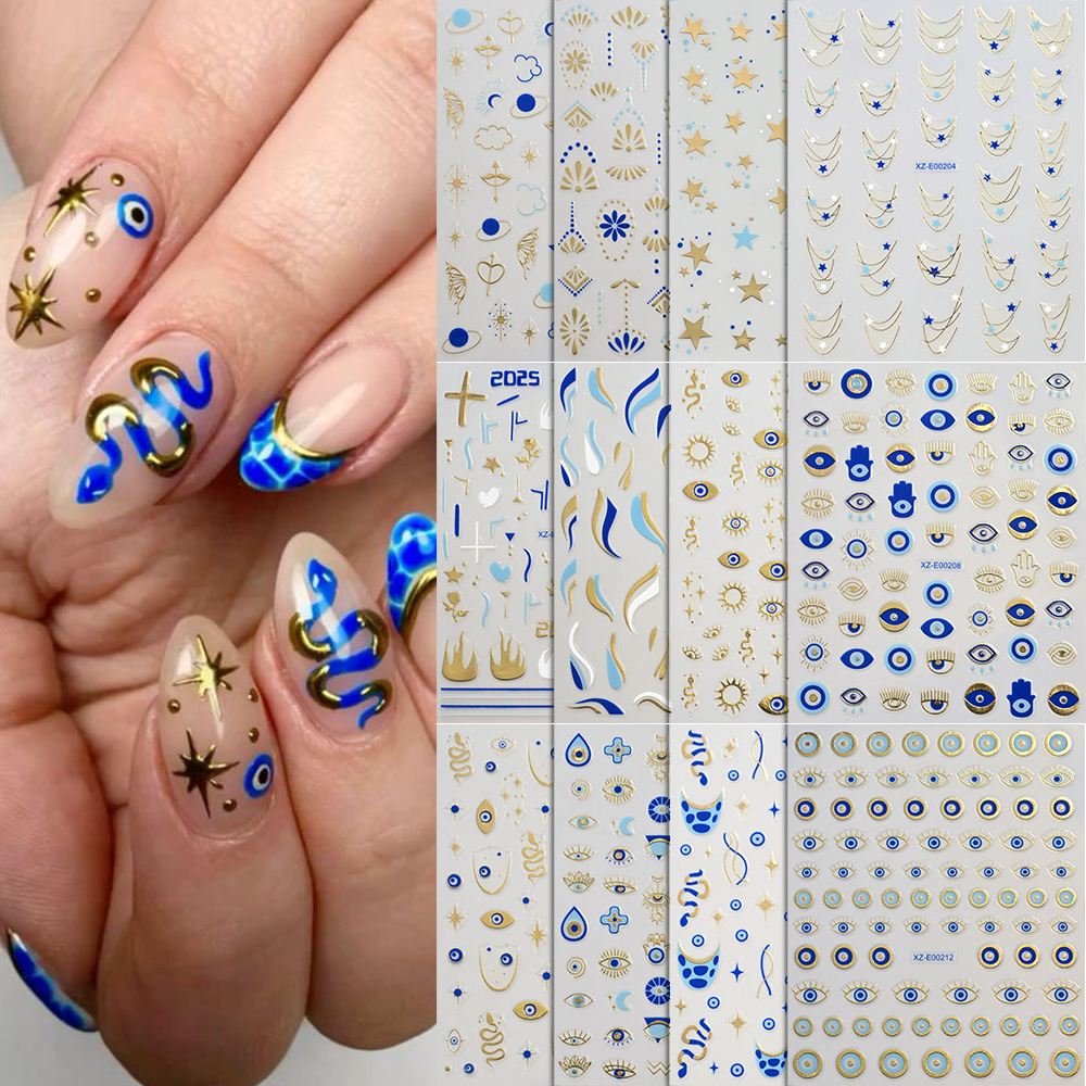 1pc 3D Eyes/Stars/Snake Design – Nail Art Van Gogh Bewertung und Preis