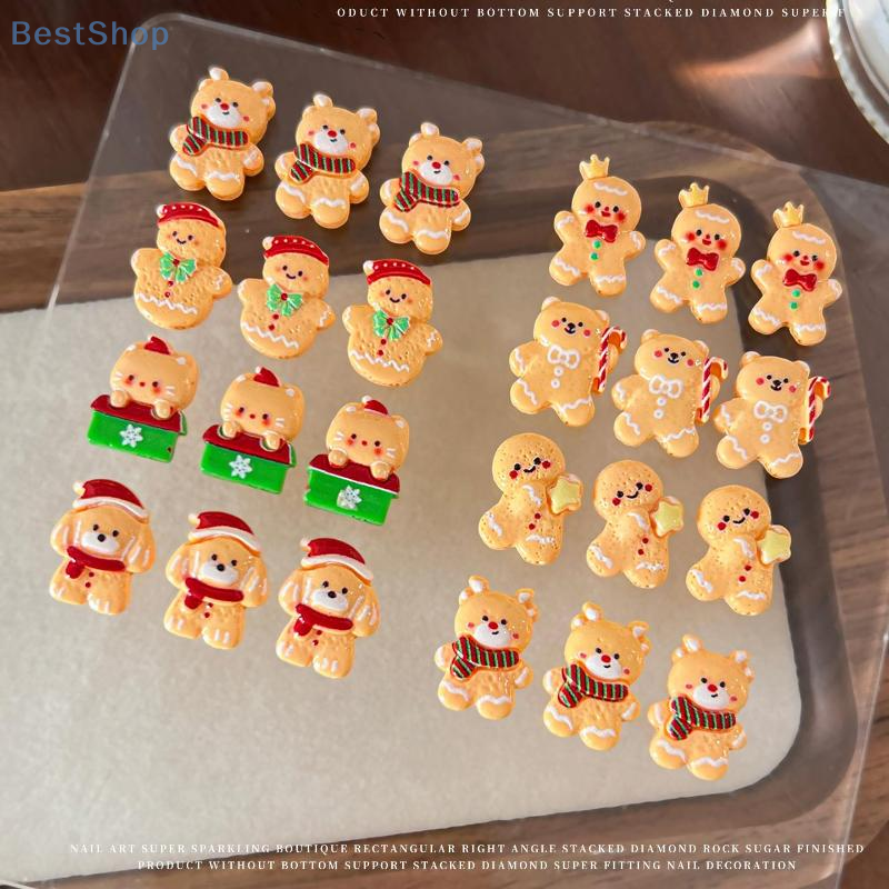 10PCS Kawaii Christmas Gingerb – Nail Art For Men Bewertung und Preis