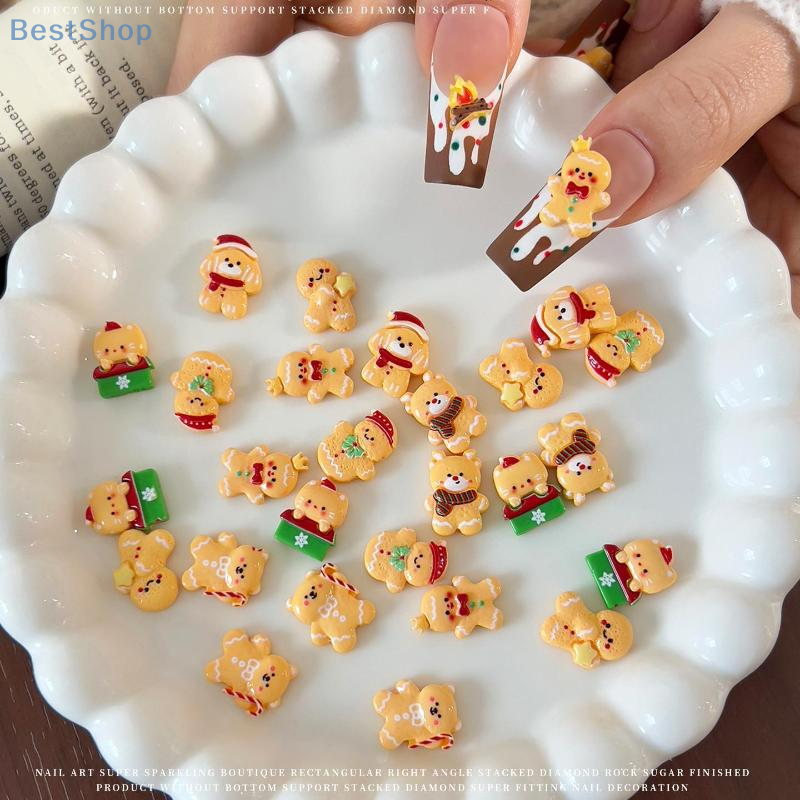 10PCS Kawaii Christmas Gingerb – Nail Art For Men Bewertung und Preis