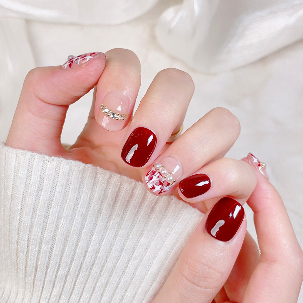 10pcs Short Square Round Handm – Nail Art Fake Bewertung und Preis