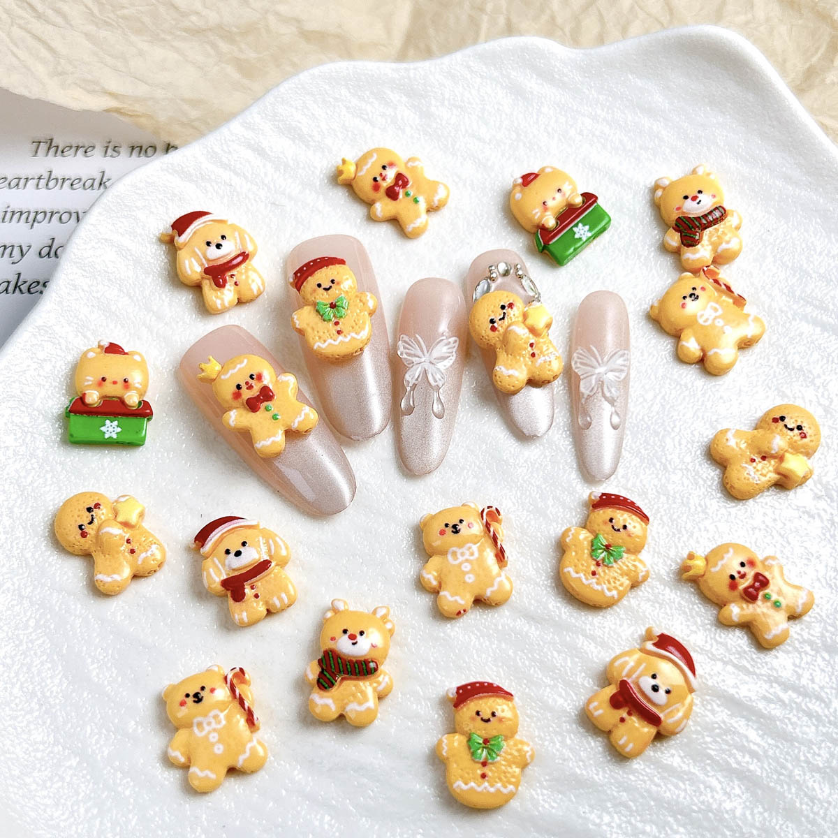 20PCS Kawaii Christmas Gingerb – Nail Art For Men Bewertung und Preis
