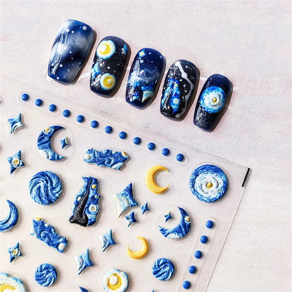 Blue Starry Night 5D Soft Embo – Nail Art Van Gogh Bewertung und Preis
