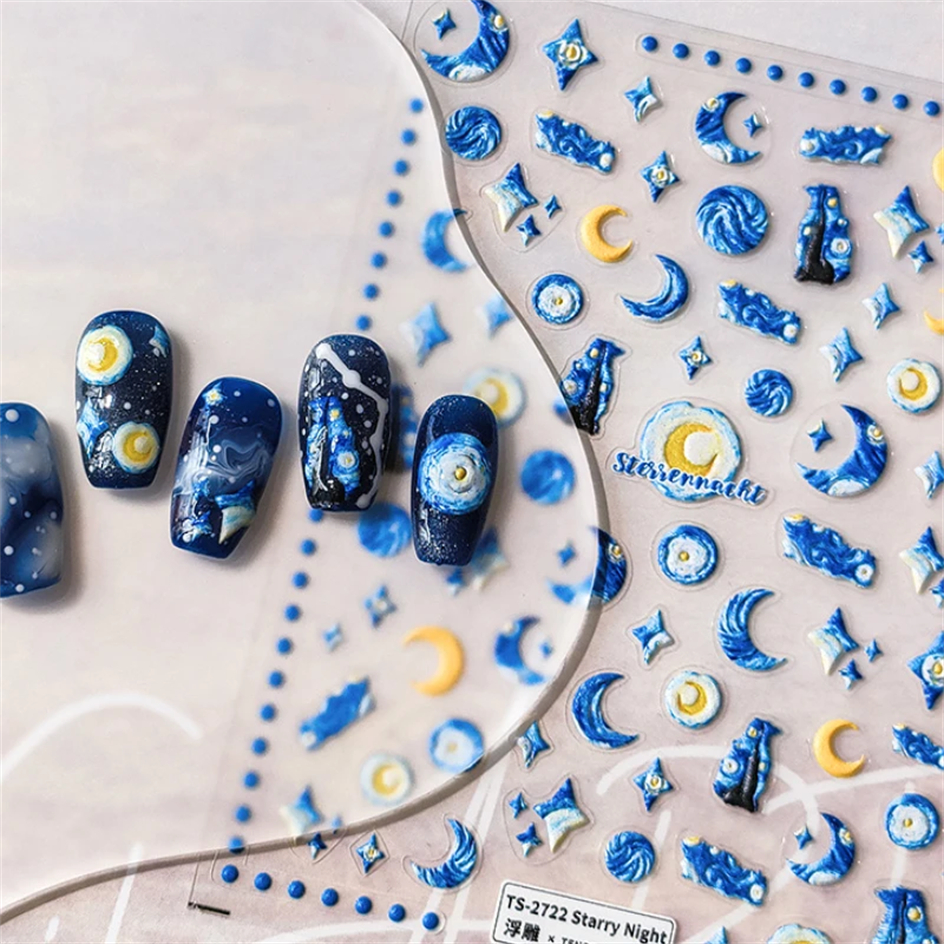 Blue Starry Night 5D Soft Embo – Nail Art Van Gogh Bewertung und Preis