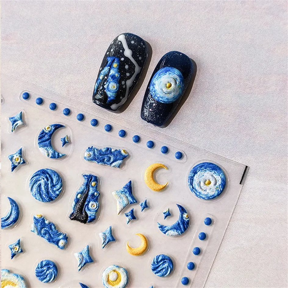 Blue Starry Night 5D Soft Embo – Nail Art Van Gogh Bewertung und Preis