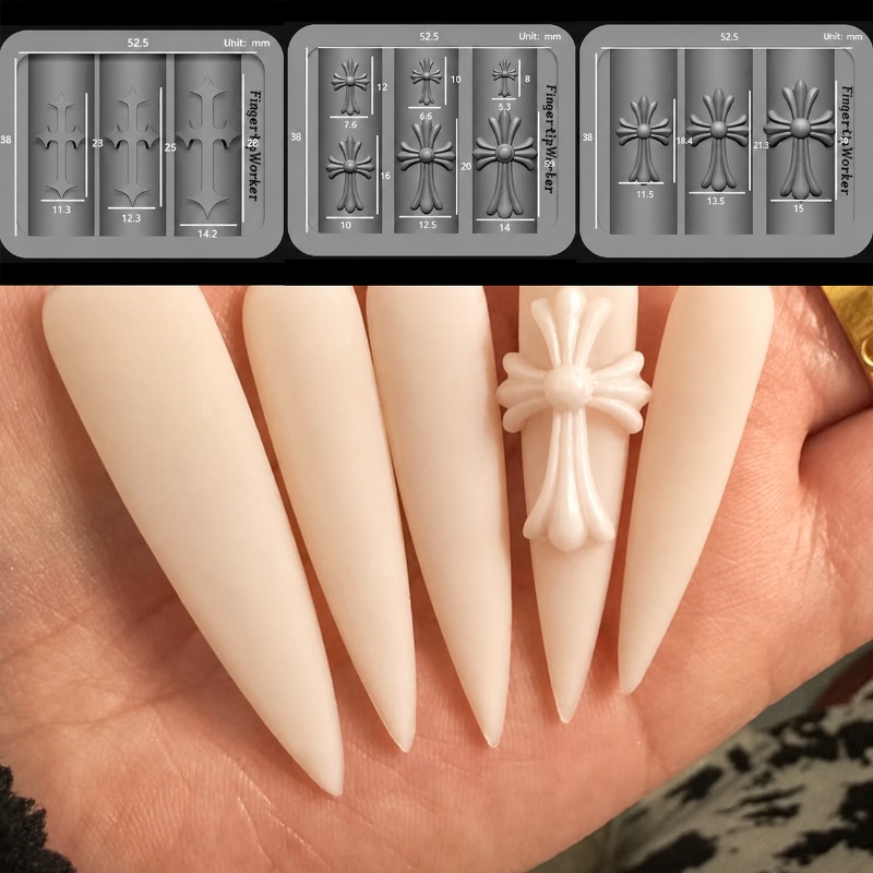 New Arrival Chrome Heart Cross – Nail Art Chrome Bewertung und Preis